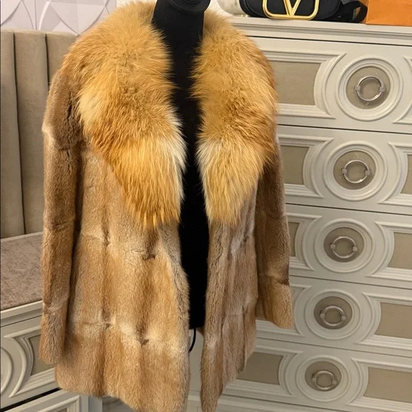 Real fur coat thick fox fur collar - Picture 9 of 10
